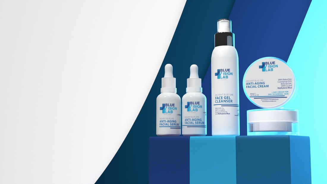 Collection of creams and serums  — Blue Vision Lab environmental defense day cream guide